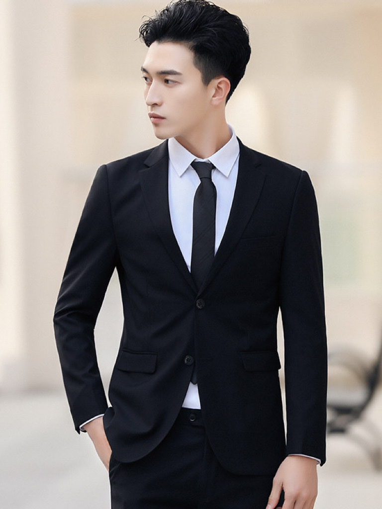 Bộ vest nam full size màu đen chất liệu vải poly mềm mỏng (áo vest+quần+cà  vạt+nơ) | Shopee Việt Nam