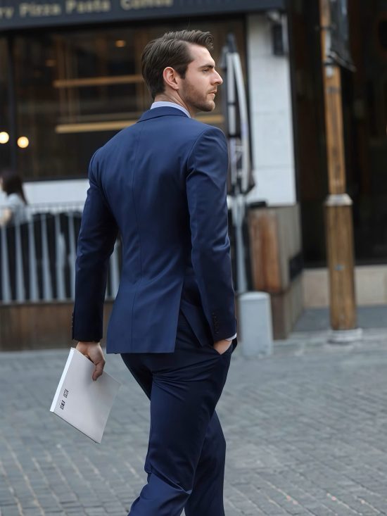 ÁO VEST XANH NAVY VẢI WOOL CAO CẤP SỬA MIỄN PHÍ - Ảnh 2