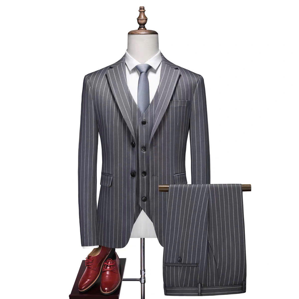 ÁO VEST XÁM SỌC VẢI CAO CẤP - Ảnh 3