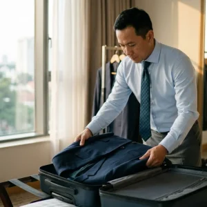 Cách Gấp Áo Vest Nam Bỏ Vali Đi Công Tác Không Bị Nhăn Phom